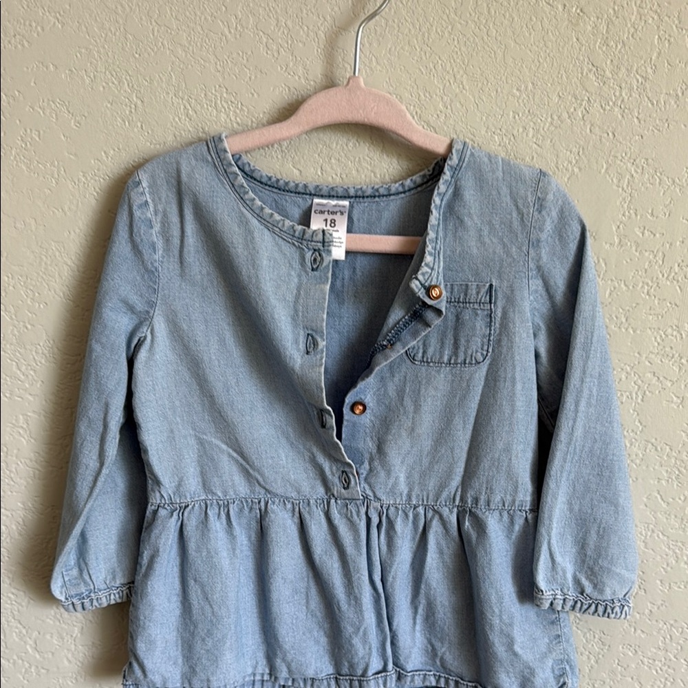 Carter's Blue Chambray Peplum Top